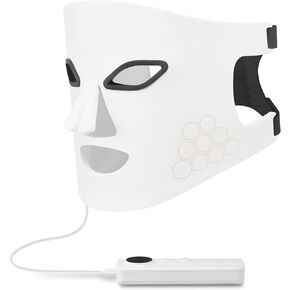 LED Facial Light Therapy Mask for Acne & Skin Rejuvenation Flexible Silicone Face Mask with Multiple Light Modes, Rechargeable Remote Controller, at-Home Skincare Device for Sensitive Skin, HK207 in Saudi Arabia
