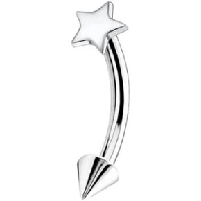 G23 Solid Titanium Eyebrow Rings, Heart Vertical Labret Lip Jewelry,16G Curved Barbells Rook Piercing Jewelry for Women Men in Saudi Arabia