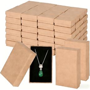 FUPMILPHRANX 96 Pack Jewelry Gift Boxes with Lids, Small Kraft Jewelry Packaging Boxes with Foam Inserts for Necklaces Earrings Bracelets, Cardboard Jewelry Storage Boxes Bulk for Small Business in Kuwait