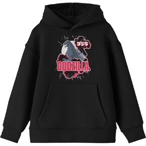 سترة بغطاء رأس برسومات جرافيكية سوداء اللون للشباب من Bioworld Godzilla Monster and Logo Youth in Kuwait