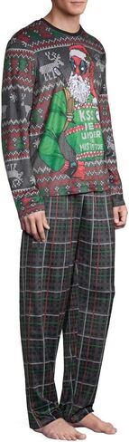 Marvel Deadpool Kiss Me Under the Mistletoe Men's 2 Piece Pajamas Set (Small) in Saudi Arabia