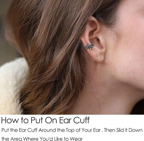 18Pcs Ear Cuff Earrings for Women Cuff Chain Earring Clip On Helix Fake Cartilage Adjustable Wrap Cuff Earring Non Pierced in Saudi Arabia