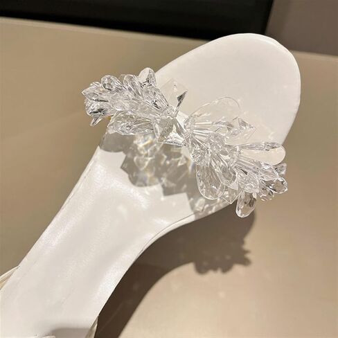 Women's Crystal Stilettos High Heels Open Toe Ankle Strap Heeled Sandals Prom Party Wedding Dress Shoes in Saudi Arabia