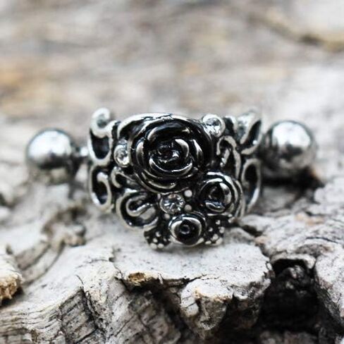 316L Stainless Steel Black Roses Cartilage Cuff Earring in Saudi Arabia