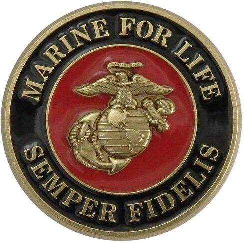 Indiana Metal Craft USMC EGA Marine For Life Die Struck Brass with Enamel Lapel Pin, Made in USA in Saudi Arabia