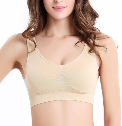 Women's Seamless Comfortable Sports Bras with Removable Pads for Active Lifestyle(Skin-L) in Saudi Arabia