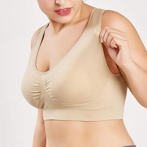 Women's Seamless Comfortable Sports Bras with Removable Pads for Active Lifestyle(Skin-L) in Saudi Arabia