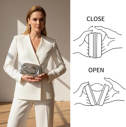 Women’s Acrylic Evening Clutch Purse, Elegant Shell Handbag with Metal Handle Wedding Party Crossbody Shoulder Bag in Saudi Arabia