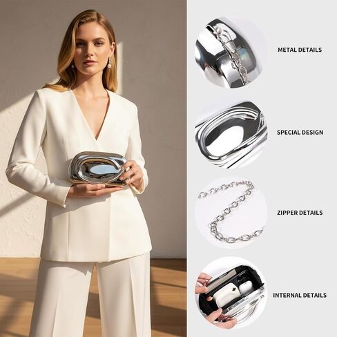 Women’s Acrylic Evening Clutch Purse, Elegant Shell Handbag with Metal Handle Wedding Party Crossbody Shoulder Bag in Saudi Arabia