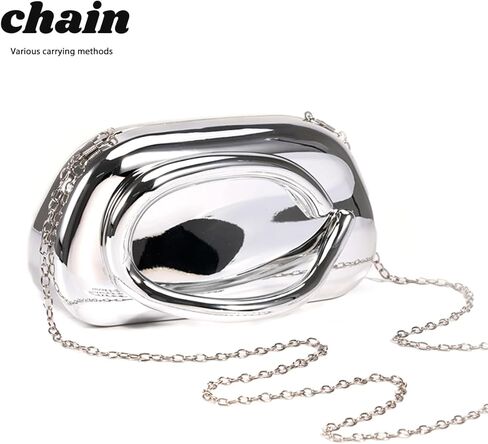 Women’s Acrylic Evening Clutch Purse, Elegant Shell Handbag with Metal Handle Wedding Party Crossbody Shoulder Bag in Saudi Arabia