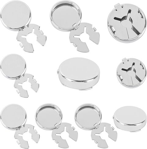 10 Pack Cuff Links Button Cover Round Brass Blank Cufflinks for Mens Formal Business Shirt (Silver) in Kuwait