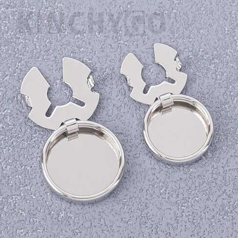 10 Pack Cuff Links Button Cover Round Brass Blank Cufflinks for Mens Formal Business Shirt (Silver) in Kuwait