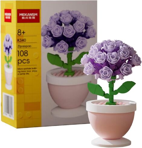 Micro-Orchid Building Set with Display Pot, Botanical Sculpture Collection for Home and Office Decor, Adult Microblocks Construction Project for Floral Display and Interior Decoration(Purple Bubble) in Saudi Arabia