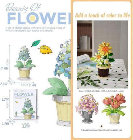 Micro-Orchid Building Set with Display Pot, Botanical Sculpture Collection for Home and Office Decor, Adult Microblocks Construction Project for Floral Display and Interior Decoration(Purple Bubble) in Saudi Arabia