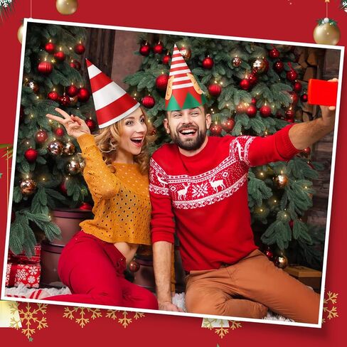 Toulite 80 Pcs Christmas Elf Hat bulk Elf Costume Accessories Felt Santa Hat for Adult Christmas Xmas Holiday Party Gift in Saudi Arabia