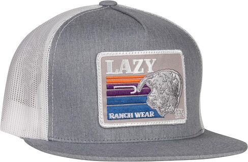 قبعة سائق الشاحنة Lazy J Ranch Sunset Retro الكلاسيكية ذات الخمس ألواح - قبعات ريفية قابلة للتعديل للجنسين، قبعة سائق شاحنة عتيقة in Saudi Arabia