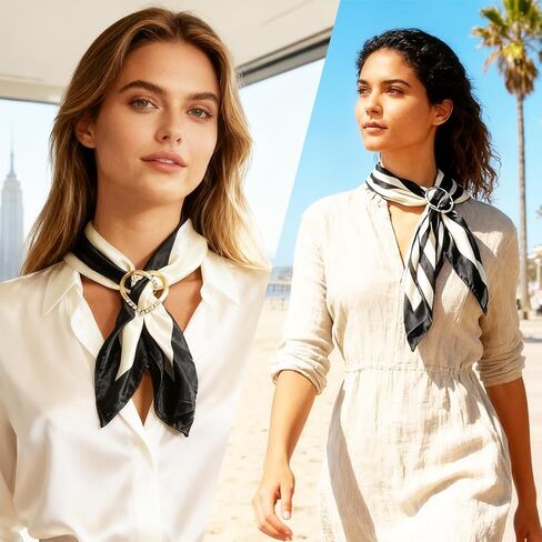 8PCS Scarf Rings and T-Shirt Tie Clips, 2-Size Metal Scarf Holder Set, Gold & Silver Waist Cinch & Shirt Side Tie Accessories for Women in Saudi Arabia