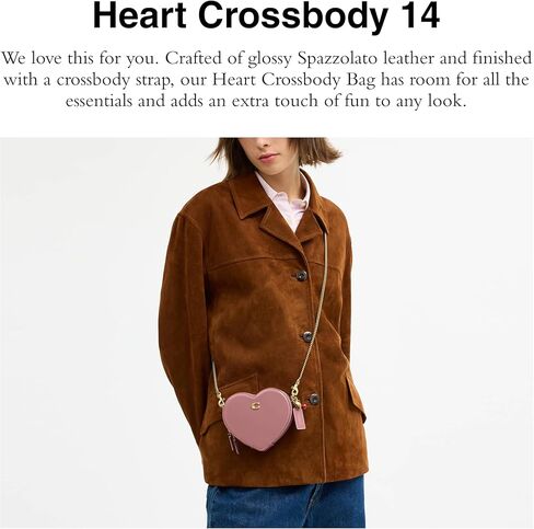 Spazzolato Leather Heart Crossbody 14 with Charm in Saudi Arabia