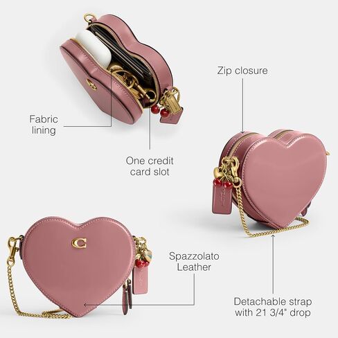 Spazzolato Leather Heart Crossbody 14 with Charm in Saudi Arabia