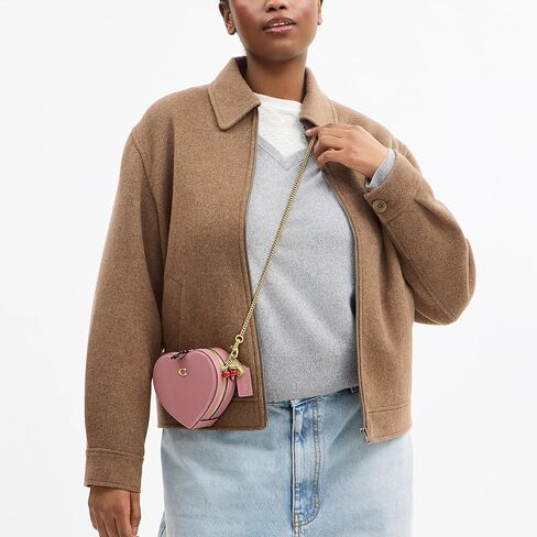 Spazzolato Leather Heart Crossbody 14 with Charm in Saudi Arabia