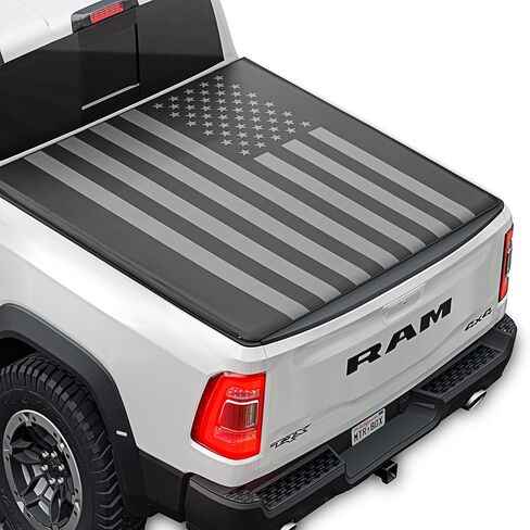 American Flag Tonneau Cover for Toyota Tacoma 2016-2023 Soft Roll Truck Bed Cover for TACOMAS with Short Bed 5’ with Deck Rail System All Weather Roll-Up for Toyota Tacoma Tonneau Cover in Kuwait