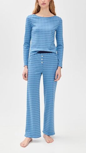Women's Ellie Pajama Set in Floating Hearts in Saudi Arabia