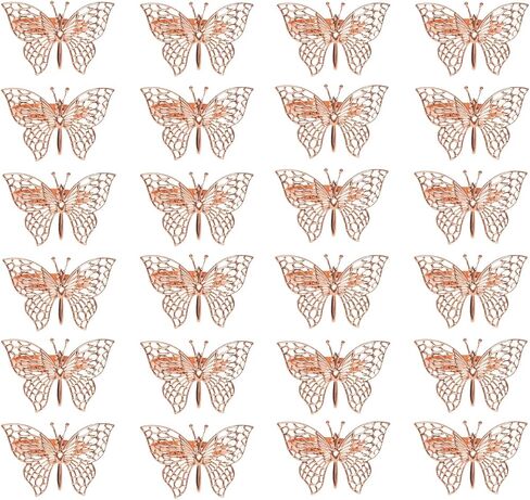 24 Pcs Napkin Rings Metal Napkin Buckles Butterfly Napkin Rings Serviette Napkin Stand Holder for Weddings Dinner Party Table, Gold in Kuwait