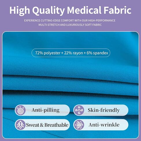 niaahinn Women's Scrub Top Workwear V- Neck Long Sleeve T-Shirt Women's Medical Uniform Top in Saudi Arabia