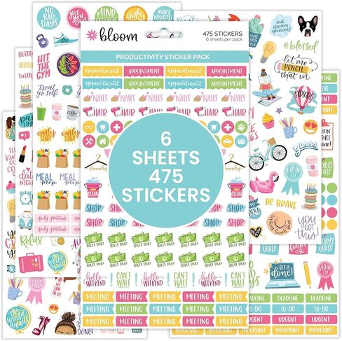 bloom daily planners Hand-Drawn Everyday Essentials Planner Stickers (535 Stickers) - Vintage Style Variety Pack for Decorating, Planning, Scrapbooking in Kuwait