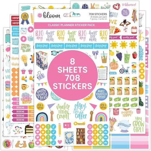 bloom daily planners Hand-Drawn Everyday Essentials Planner Stickers (535 Stickers) - Vintage Style Variety Pack for Decorating, Planning, Scrapbooking in Kuwait