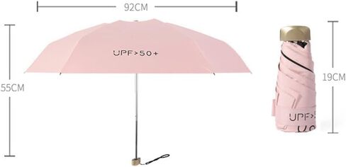Mini Travel Sun Umbrella With Case, Small Compact UV Protection Umbrellas for Sun and Rain, Lightweight Windproof Umbrella in Saudi Arabia