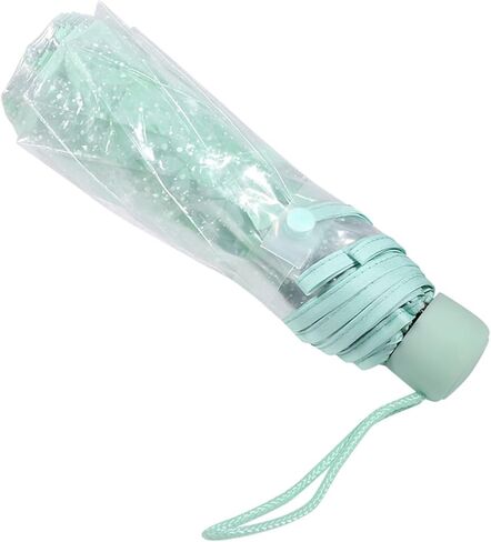Fashionable Princess Umbrella Transparent Folding Umbrella (Light Green) in Saudi Arabia