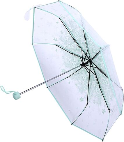 Fashionable Princess Umbrella Transparent Folding Umbrella (Light Green) in Saudi Arabia
