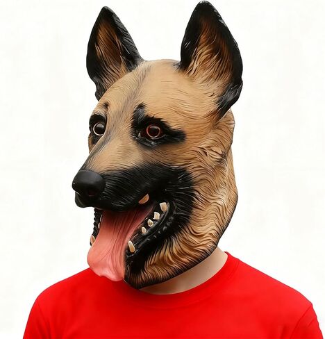 German Shepherd Mask, Latex Wolf Dog Head Mask, Funny Realistic Animal Sheepdog for Cosplay Party Props in Saudi Arabia