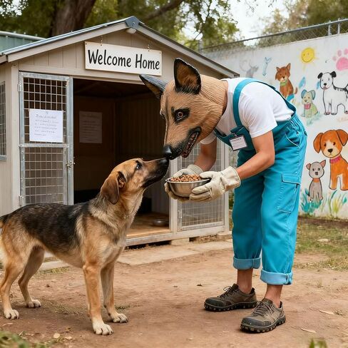 German Shepherd Mask, Latex Wolf Dog Head Mask, Funny Realistic Animal Sheepdog for Cosplay Party Props in Saudi Arabia