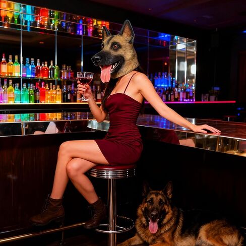 German Shepherd Mask, Latex Wolf Dog Head Mask, Funny Realistic Animal Sheepdog for Cosplay Party Props in Saudi Arabia