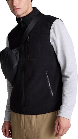 Men's Full-Zip Polar Fleece Vest Lightweight Sleeveless Jacket Casual Outerwear with Pockets Size M to 3XL in Saudi Arabia