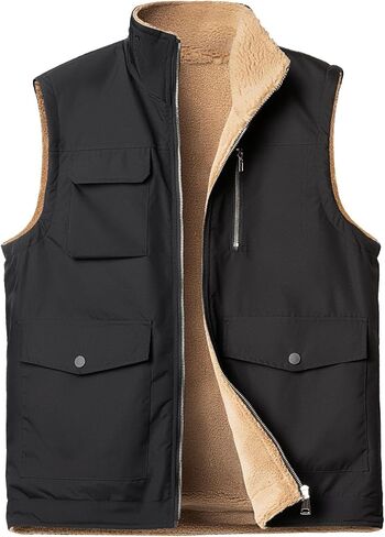 Men's Outerwear Vests Fleece Lined Softshell Outdoor Winter Thermal Windproof Sleeveless Jacket in Saudi Arabia