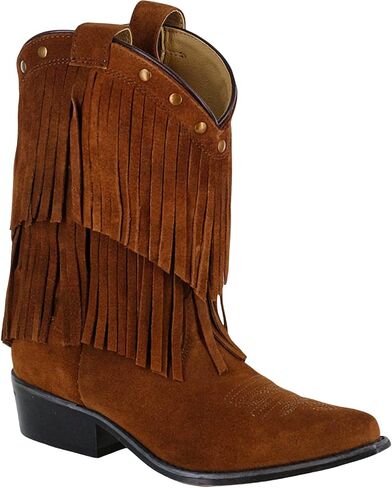Shyanne Girls' Double-Fringe Western Boot Snip Toe - 43514C in Saudi Arabia