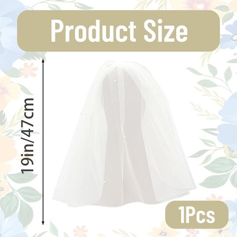 حجاب قصير، حجاب زفاف أنيق مرصع باللؤلؤ والكريستال، حجاب بطول الكتف للنساء لحفلات الزفاف، إكسسوارات شعر أحمر الخدود البراقة ليوم العروس الكبير والتقاط الصور in Kuwait