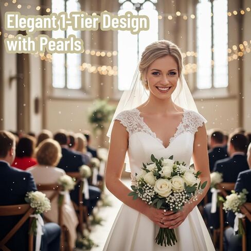 حجاب قصير، حجاب زفاف أنيق مرصع باللؤلؤ والكريستال، حجاب بطول الكتف للنساء لحفلات الزفاف، إكسسوارات شعر أحمر الخدود البراقة ليوم العروس الكبير والتقاط الصور in Kuwait