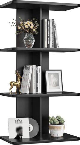 أرفف عائمة من REIBII مكونة من 6 طبقات، أرفف حائط سوداء بعمود عمودي لديكور المنزل، رف عائم لغرفة المعيشة وغرفة النوم والمكتب in Kuwait