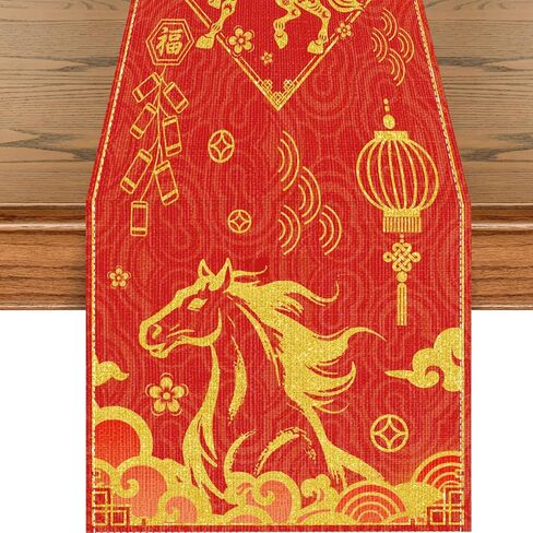 Vintage Valentine Table Runner Decoration, Red Valentines Day Table Runner Decor, Valentine's Day Table Runner Decor for Home Kitchen Dining Table (72 X 13 Inches) in Kuwait