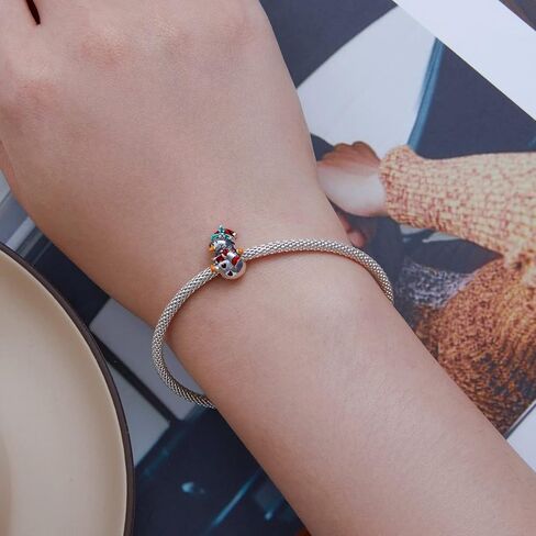 Christmas Snowman Charm Bead 925 Sterling Silver,Christmas Snowman Charm DIY Bracelets/Necklacess,Gifts Women for Christmass and New Year in Saudi Arabia