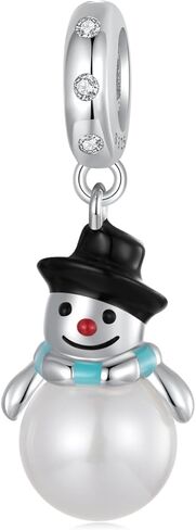 Christmas Snowman Charm Bead 925 Sterling Silver,Christmas Snowman Charm DIY Bracelets/Necklacess,Gifts Women for Christmass and New Year in Saudi Arabia