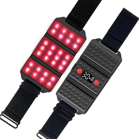 حزام العلاج بالضوء الأحمر، LED 660 نانومتر و850 نانومتر بالقرب من ضوء الأشعة تحت الحمراء لاستعادة العضلات، وتخفيف الألم، ولف يمكن ارتداؤه - الالتهاب، وصحة المفاصل والحركة - محمول وبدون استخدام اليدين in Kuwait