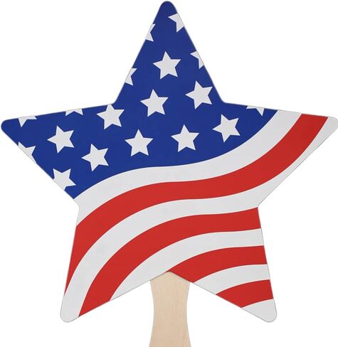 blinkee Star Shaped Unlit Patriotic Paper Board Hand Fan in Saudi Arabia
