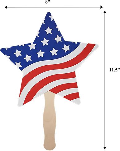 blinkee Star Shaped Unlit Patriotic Paper Board Hand Fan in Saudi Arabia
