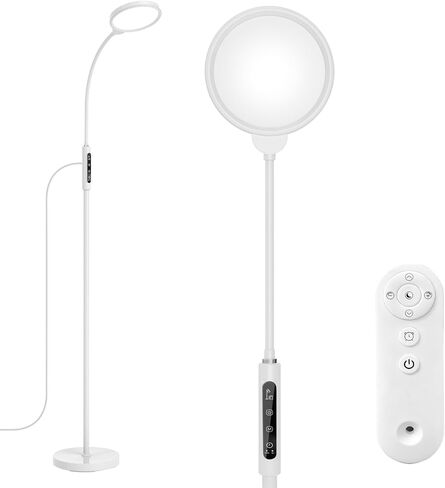 Light Therapy Lamp, 11000 Lux UV-Free Floor Lamp, Full Spectrum LED Sunlight with Touch Remote Control, Adjustable 7 Color Temperatures 9 Brightness Levels for Office Living Room Reading White in Saudi Arabia