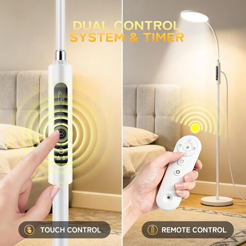 Light Therapy Lamp, 11000 Lux UV-Free Floor Lamp, Full Spectrum LED Sunlight with Touch Remote Control, Adjustable 7 Color Temperatures 9 Brightness Levels for Office Living Room Reading White in Saudi Arabia